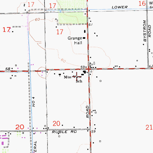 Topographic Map of Mountain View Middle School, CA