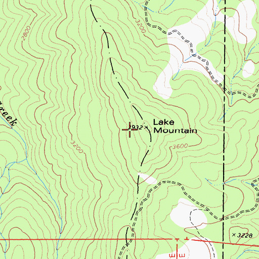 Topographic Map of Lake Mountain, CA