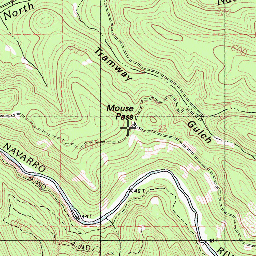 Topographic Map of Mouse Pass, CA