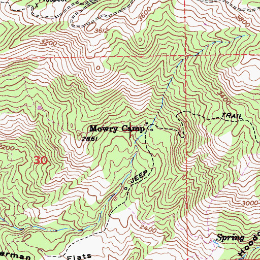 Topographic Map of Mowry Camp, CA