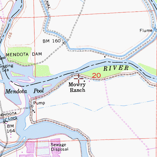 Topographic Map of Mowry Ranch, CA