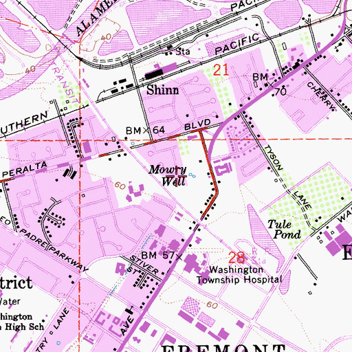 Topographic Map of Mowry Well, CA