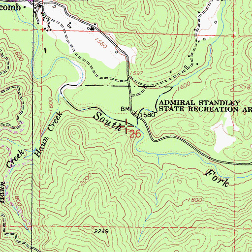 Topographic Map of Mud Creek, CA