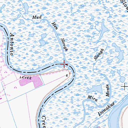 Topographic Map of Mud Hen Slough, CA