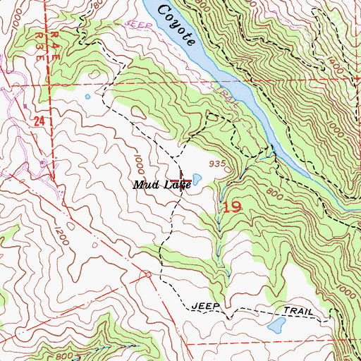 Topographic Map of Mud Lake, CA