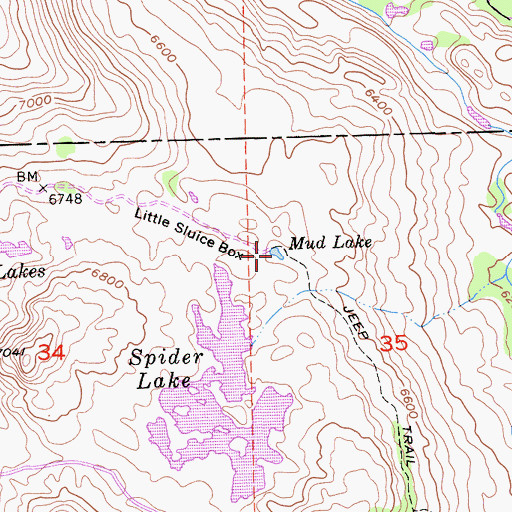 Topographic Map of Mud Lake, CA