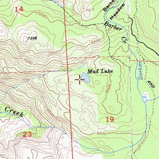Topographic Map of Mud Lake, CA