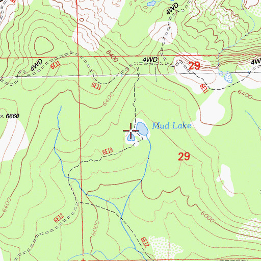 Topographic Map of Mud Lake, CA