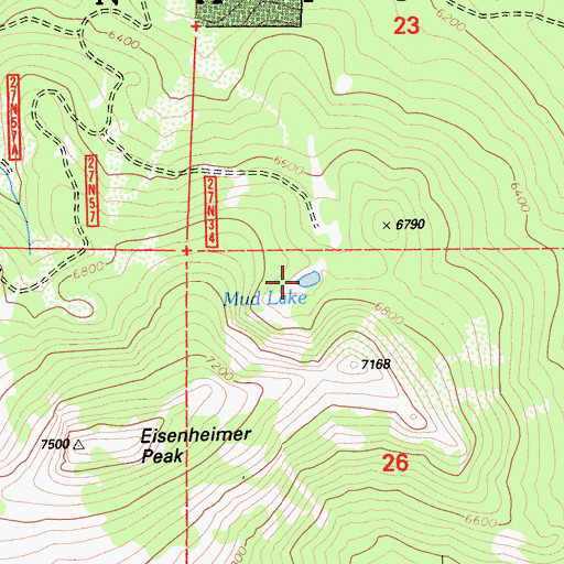 Topographic Map of Mud Lake, CA