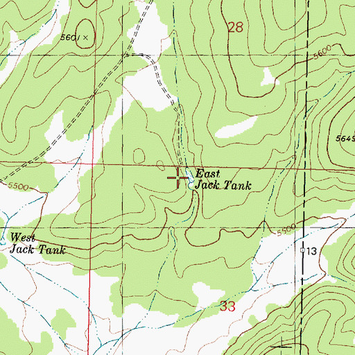 Topographic Map of East Jack Tank, AZ