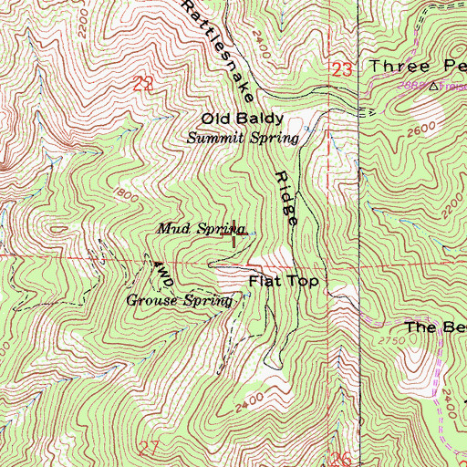 Topographic Map of Mud Spring, CA