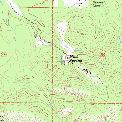 Topographic Map of Mud Spring, CA