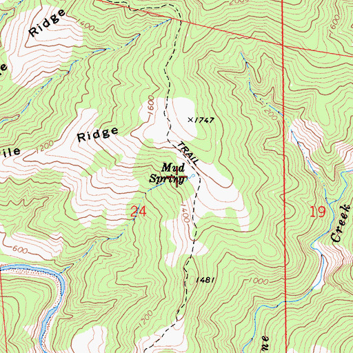 Topographic Map of Mud Spring, CA