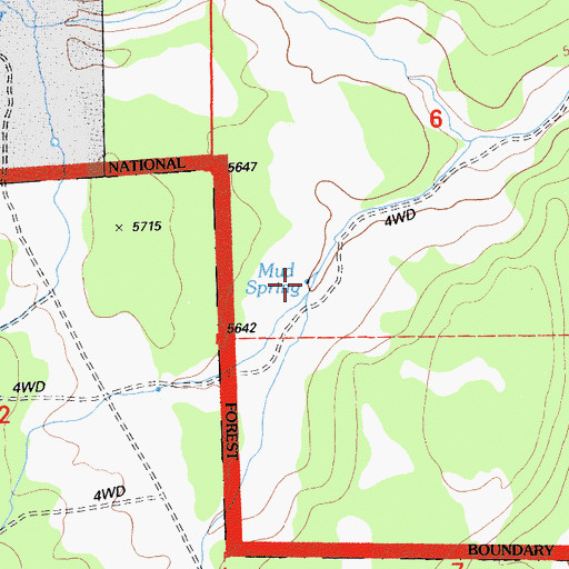 Topographic Map of Mud Spring, CA