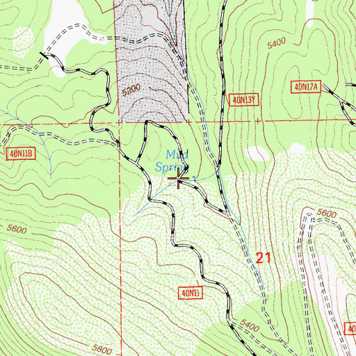 Topographic Map of Mud Spring, CA