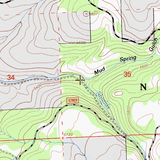 Topographic Map of Mud Spring Gulch, CA