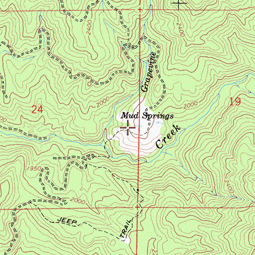 Topographic Map of Mud Springs, CA