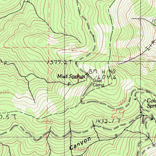 Topographic Map of Mud Springs, CA