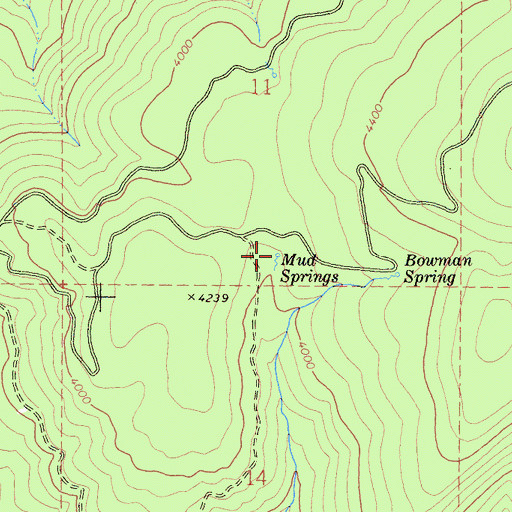 Topographic Map of Mud Springs, CA