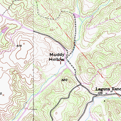 Topographic Map of Muddy Hollow, CA