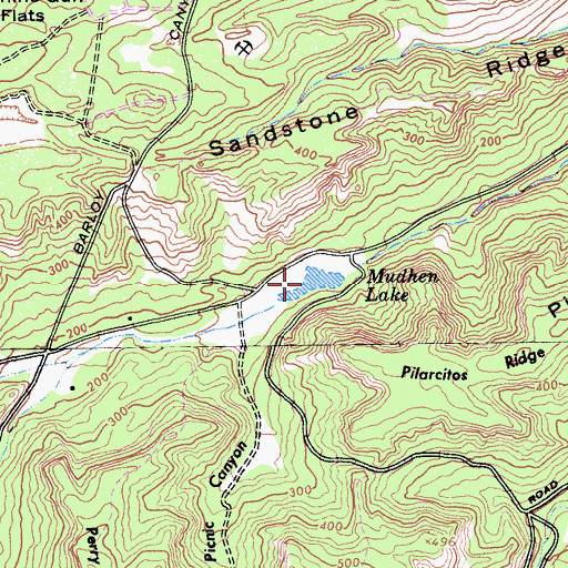 Topographic Map of Mudhen Lake, CA