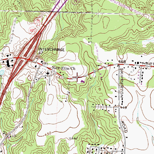Topographic Map of Jones Chapel Cemetery, GA
