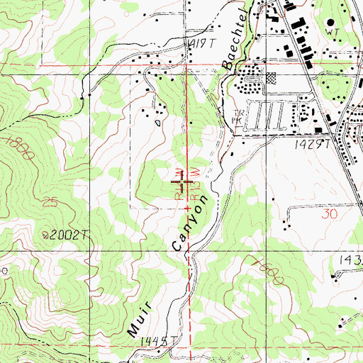 Topographic Map of Muir Canyon, CA