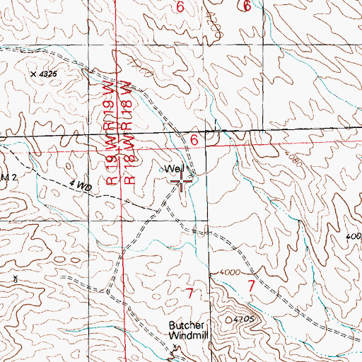 Topographic Map of Butcher Camp, AZ