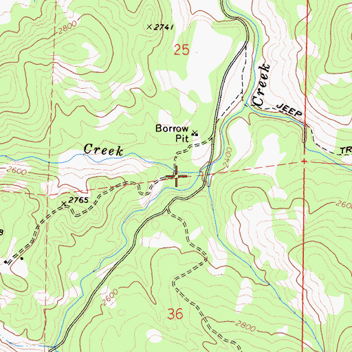 Topographic Map of Mule Creek, CA