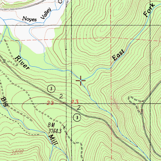 Topographic Map of Mule Creek, CA