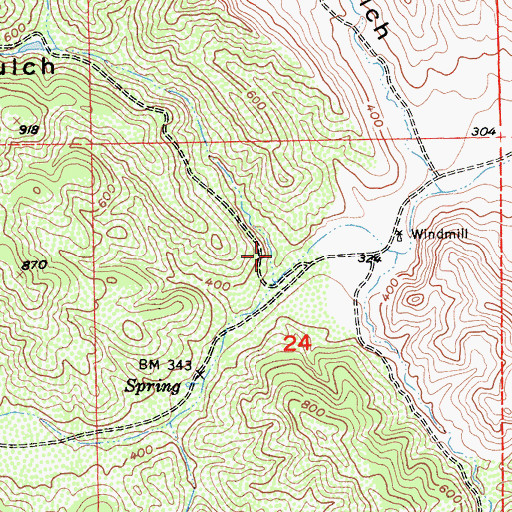 Topographic Map of Mule Gulch, CA