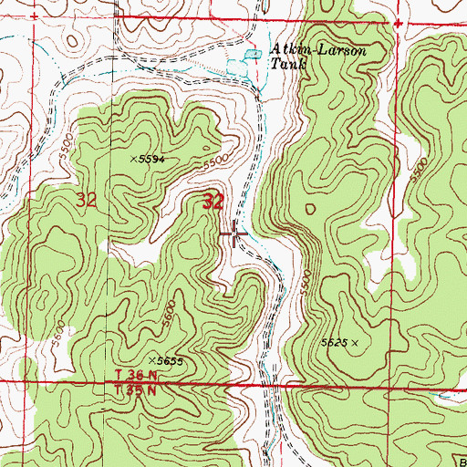 Topographic Map of End Trough, AZ