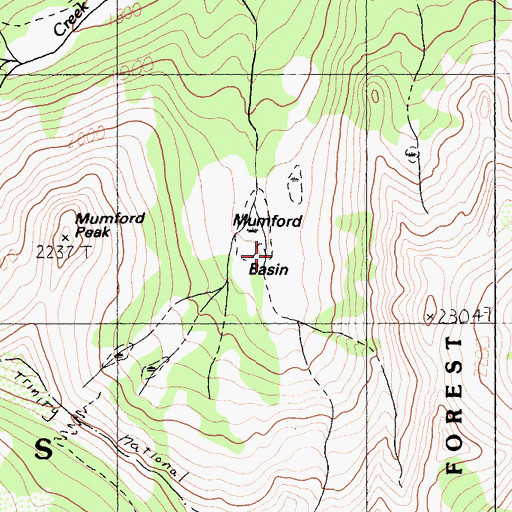 Topographic Map of Mumford Basin, CA