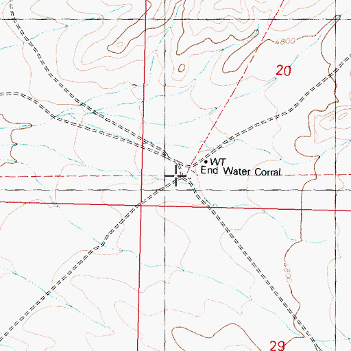 Topographic Map of End Water Corral, AZ