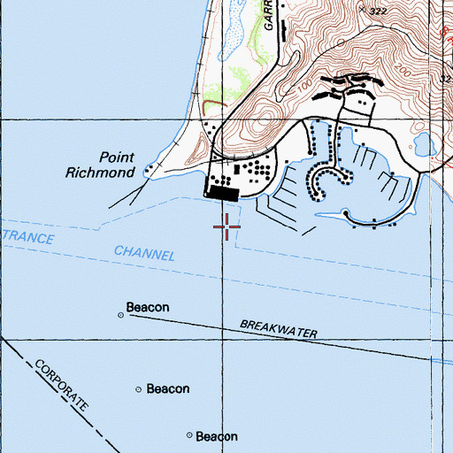 Topographic Map of Municipal Pier, CA