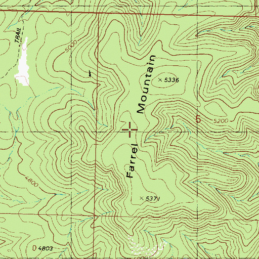 Topographic Map of Farrel Mountain, AZ