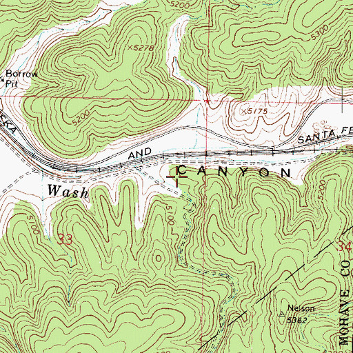 Topographic Map of Faught Canyon, AZ