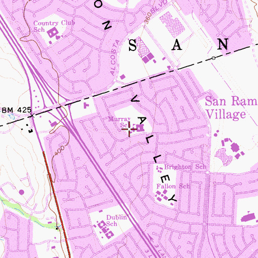 Topographic Map of Murray Elementary School, CA