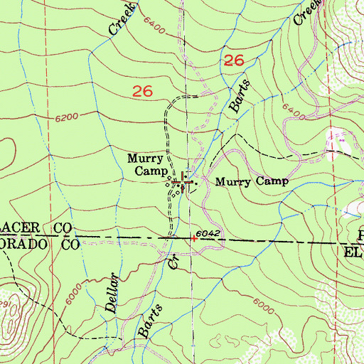 Topographic Map of Murry Camp, CA