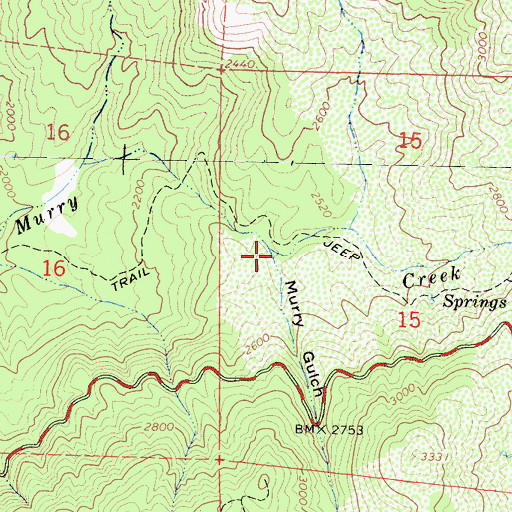Topographic Map of Murry Gulch, CA
