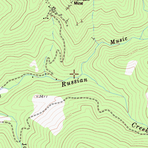 Topographic Map of Music Creek, CA