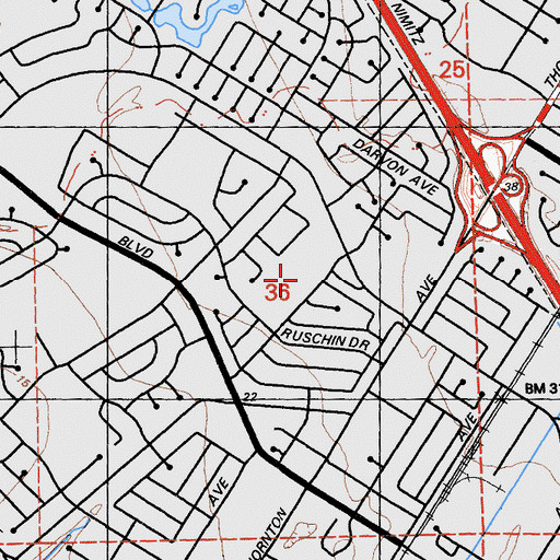 Topographic Map of EL Musick Elementary School, CA