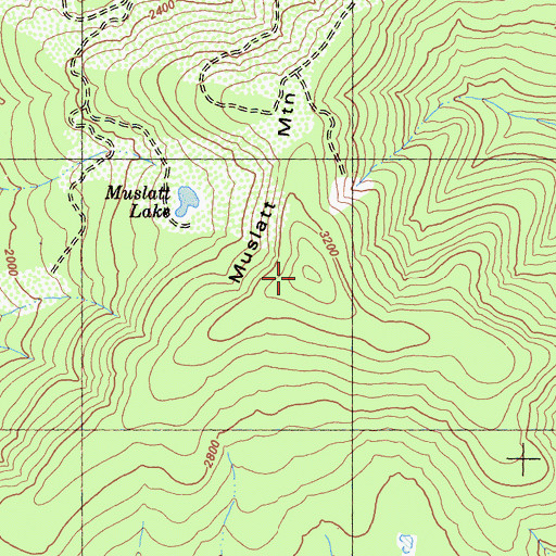 Topographic Map of Muslatt Mountain, CA