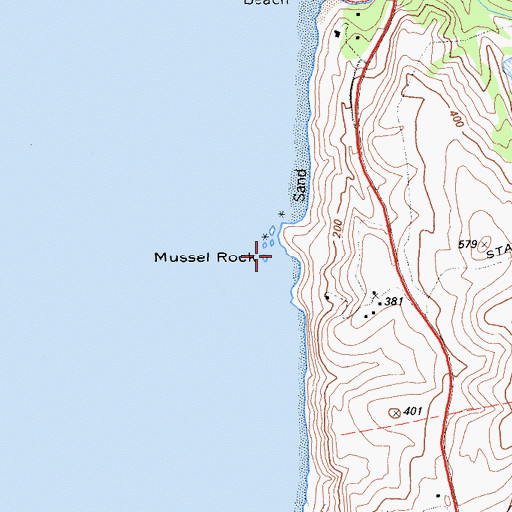 Topographic Map of Mussel Rock, CA