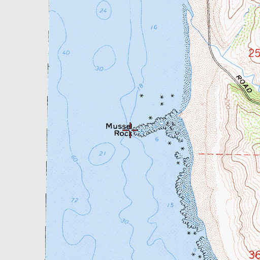 Topographic Map of Mussel Rock, CA