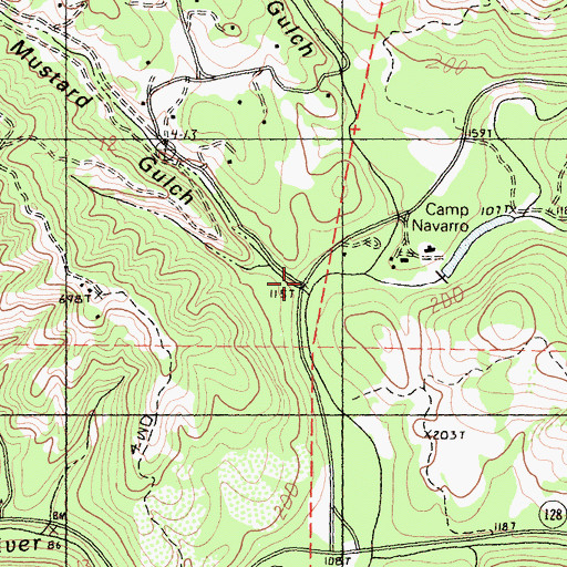 Topographic Map of Mustard Gulch, CA