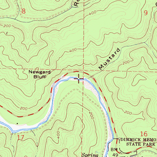 Topographic Map of Mustard Gulch, CA