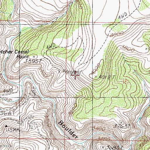Topographic Map of Butcher Corral Point, AZ