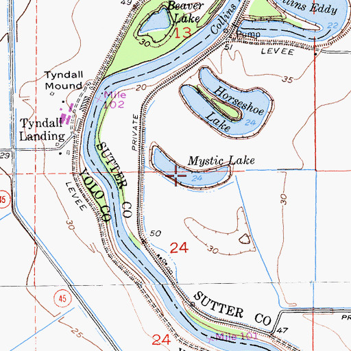 Topographic Map of Mystic Lake, CA