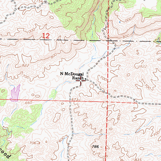 Topographic Map of N McDougal Ranch, CA
